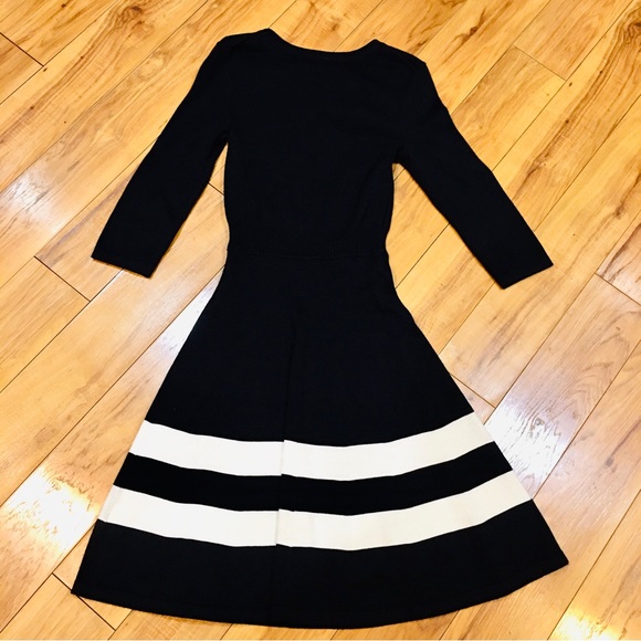 HOBBS London luxury black white sweater dress winter long sleeve small m… - Picture 6 of 9